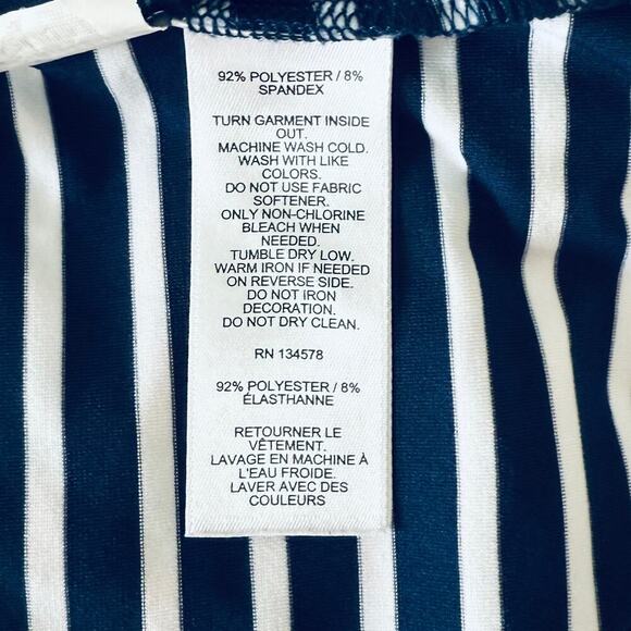 Vineyard Vines Sankaty Blue & White Striped 3/4 Sleeve Top XXS - Picture 5 of 6